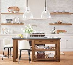 the kitchen is clean and ready to be used for cooking or dining room decorating