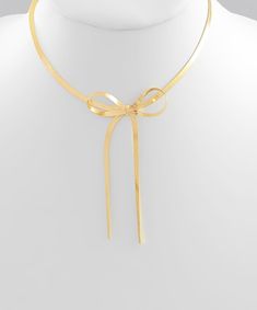 SNAKE chain bow necklace gold Adjustable 16-inch Gold Chain Necklace, Gold Necklace 16 Inch For Party, Party Long Necklaces With Adjustable Chain, Long Necklace With Adjustable Chain For Party, Chic Formal Necklaces With Adjustable Chain, Party Long Necklace With Adjustable Chain, Chic Formal Necklace With Adjustable Chain, Adjustable Snake Chain Necklace For Formal Occasions, Trendy Metal Jewelry With Adjustable Length