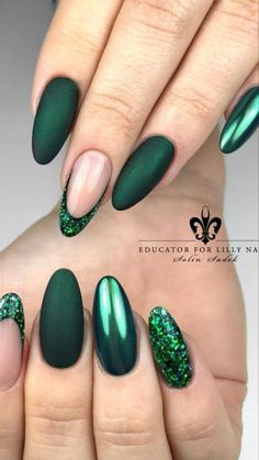 Get ready to rock 20+ Trendy Green Nails You Need to Try This Year! From bold Dark Green Nails to elegant Emerald Nails, this collection has the best Green Nail Designs for every style. Try chic Almond Nails Designs or edgy Goth Nails that are perfect for a daring look. Whether you love Green Acrylic Nails or fun Stick On Nails, these Green Nail Art ideas will elevate your manicure game. With Nagel Tips, Casual Nails, and Cat Kuku trends, there’s a look for everyone! Perfect for anyone lookin... Matte Green Nails, Green Nail Ideas, Chrome Nails Designs, Simple Acrylic, Nails Trends