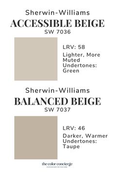 the color scheme for sherylin williams's accessible beige