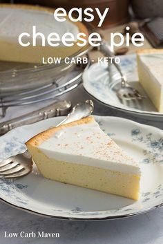 a slice of low carb keto cheesecake on a plate