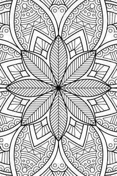 a black and white coloring book page with an abstract design in the middle, on top of