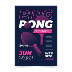 ping pong flyer with two paddles on the front and back, in pink