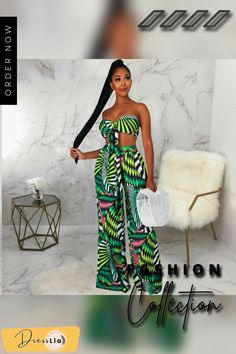 Printed Tie Up Crop Top Wide Leg Pants Suits Green Wide Leg Sets For Vacation, Green Wide Leg Beach Sets, Green Wide-leg Beach Sets, Green Beach Sets With Wide Leg, Green Two-piece Pant Set For Spring, Green Wide Leg Matching Set, Spring Green Two-piece Pant Set, Green Pant Set For Spring, Green Wide-leg Sets