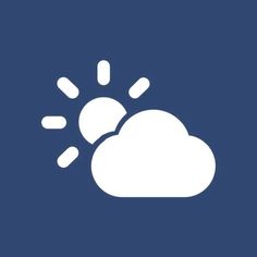 the weather icon is shown in white on a blue background