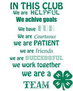 a st patrick's day poster with the words in this club we are helpful