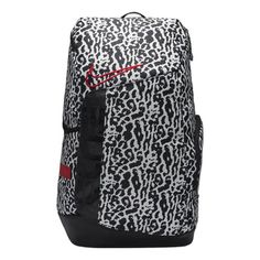 The Nike Hoops Elite Pro Printed Backpack 32L is the perfect accessory for any active lifestyle. With its sleek black and white design, it is sure to turn heads. The spacious 32L capacity allows you to store all your essentials while on the go. The adjustable straps and padded back panel make it comfortable to carry, while the multiple pockets and compartments provide easy access to your items. The Nike Hoops Elite Pro Printed Backpack is inspired by the classic Nike Hoops Elite series, and is perfect for any basketball fan. Whether you're headed to the gym or the court, this backpack is the perfect companion. (Unisex/Colorblock) White Nylon Backpack For Streetwear, Nike Black Standard Backpack, Rectangular Black Backpack For Gym, Black Rectangular Backpack For Gym, Nike Black Backpack For Outdoor Activities, Nike White Functional Backpack, White Nike Functional Backpack, Nike White Backpack For Everyday Use, White Nike Backpack For Everyday Use