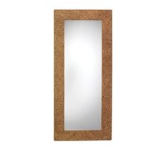 a mirror that is made out of wood and has a cork border around the edge