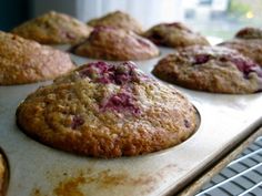 freshly baked muffins cooling in the oven