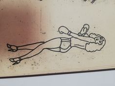 a drawing of a woman laying on her back