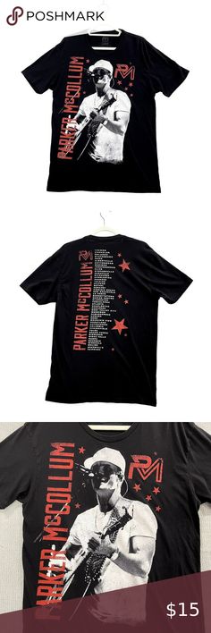 PM Parker McCollum Size L Concert Tee T-Shirt Black Double Sided Tour Country Parker Mccollum, Concert Tees, Dog Friends, Double Sided, Concert, Black