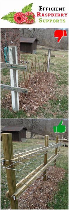 the fence is made out of wood and has barbed wire around it, along with an arrow