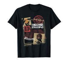 a black t - shirt with the words imagine dragons on it