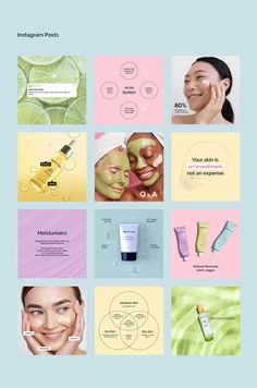 the website is designed to look like it's being used for cosmetic products and skin care