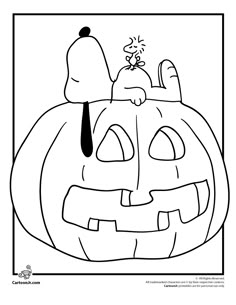 a black and white drawing of a pumpkin with a person sitting on it's head