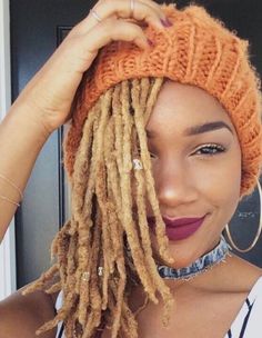 Onaje Locs And Hats Women, Coloured Dreadlocks, Dye Dreads, Blonde Locs, Blonde Mom, Blonde Hair Dye, Blonde Dreadlocks, Blonde Dreads, Dreads Girl