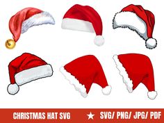 christmas hats svg and png