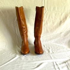 Soft Light Brown Side Zip Classic Riding Boots. Never Worn, Size 6 Knee High And Stunning. Riding Boots Light Brown, Light Brown High Boots, Aigner Boots, Vintage Gold Watch, Thrift Inspo, Unique Bangle, Etienne Aigner, Brown Handbag, Soft Brown