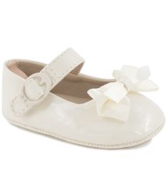 From Baby Deer&#x2C; these Mary Jane shoes feature: organza bowhook and loop strap closurepatentsynthetic liningsynthetic soleround toeImported. Dillards Shoes, Deer Dress, Crib Shoes Girl, Deer Girl, Fancy Bows, Deer Baby, Ballerina Slippers, Ballerina Girl, Girls Shoes Kids