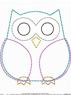 an owl with big eyes is shown in this drawing