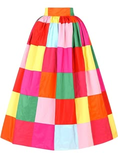 Multicolour long colour-block skirt from DOLCE & GABBANA featuring colour-block design, high waist, full-length and side button fastening. Any differences between the piece pictured and the one you receive are symbols of its premium craftsmanship, quality and uniqueness.. | Dolce & Gabbana Long Colour-Block Skirt Tulle Underskirt, Taffeta Skirt, Color Block Skirt, Colorful Skirts, Italian Designers, Printed Maxi Skirts, Colour Block, Printed Maxi, Playing Dress Up