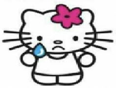 a hello kitty with a pink bow on her head