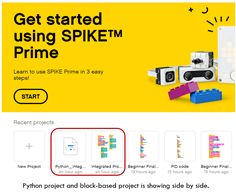 the homepage for an app that shows how to get started using spikem prime