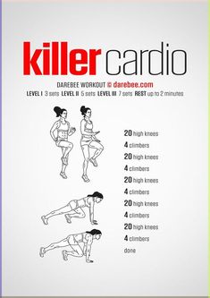 the poster shows how to do killer cardio