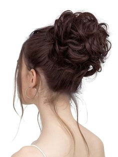 Free Returns ✓ Free Shipping✓. 6 "Messy Bun Bun Hair Curls Synthetic Wavy Bun Ponytail Hair Extensions Thick Updo Bun Women Girls, Pale Grayish Brown And Bleached Blonde- Synthetic Extensions at SHEIN. Up Do’s For Curly Hair, Chic Messy Bun, Hair Updo Ideas, Eyes Jewelry, Updo Ideas, Curly Bun Hairstyles, Long Hairstyle Ideas, Bun Hair Piece, Ponytail Hair Extensions