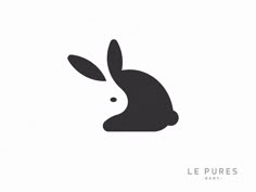 the logo for le pures baby is shown in black and white, with an image of a rabbit's head