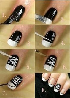 Nägel Converse Nail Art, Sneaker Nails, Converse Nails, Kutek Disney, Shoe Nails, Nagel Tips, Simple Nail Art Designs