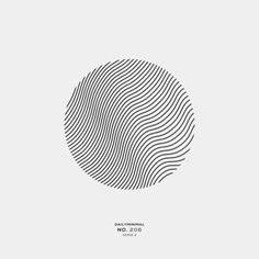 an abstract black and white image with wavy lines in the center, on a white background