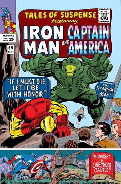 the cover to iron man and america comics