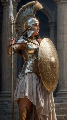 Female Greek Warrior Art, Female Gladiator, Athena Greek Goddess, Spartan Women, Roman Armor, Peaceful Music, Warrior Goddess, Fall Asleep Fast, Goddess Athena