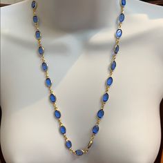 Genuine Austrian Crystal Gold And Blue 24” Gold And Blue, Austrian Crystal, Blue Gold, Womens Jewelry Necklace, Color Blue, Jewelry Necklaces, Women Jewelry, Necklaces, Crystals