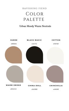 the color palette for an urban mood warm neutrals, black magic, and white