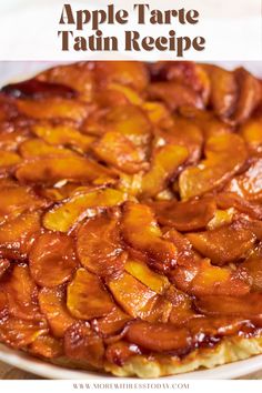 an apple tarte is shown on a plate with the words, apples tart recipe