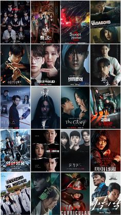 many different movie posters are shown together in this collage with the same characters and their names