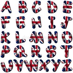 the english alphabet with flag colors and letters royalty illustration on white background stock images for design purposes