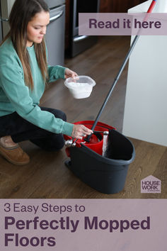 3 Easy Steps to Perfectly Mopped Floors Best Mop Solution For Laminate Floors, Best Way To Mop Tile Floors, Mopping Tile Floors Solution, How To Mop Tile Floors, How To Mop Floors, Floor Mopping Hacks, Moping Floors Tips Cleaning Hacks, Cleaning Hardwood Floors Deep, Best Way To Clean Lvp Flooring