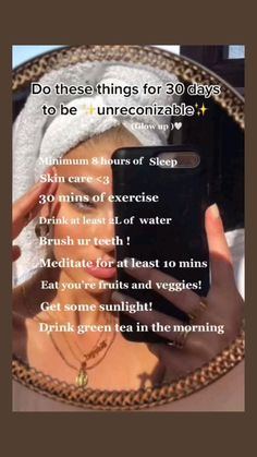 <3 Body Toner Workout, Habits For Glow Up, How To Be Prettier Tips List, Glow Up Habits, Tips For Sleeping, Beauty Routine Tips, Beauty Tips For Glowing Skin, Girl Advice, Baddie Tips