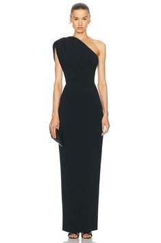 Find RACHEL GILBERT Winnie Gown on Editorialist. Rachel Gilbert Winnie Gown in Black Self: 97% polyester 3% elastane Lining: 100% polyester. Made in China. Dry clean only. Double lined. Hidden back zipper closure. One shoulder styling. Back vent. Heavyweight crepe fabric. RERF-WD37. 24RRG61574.BLK. About the designer: One Shoulder Pre-draped Formal Maxi Dress, Formal One-shoulder Pre-draped Maxi Dress, Formal One Shoulder Pre-draped Maxi Dress, Sleek One-shoulder Evening Dress, One Shoulder Pre-draped Evening Dress For Gala, Formal Pre-draped One-shoulder Gown, Sleek Evening Dress With Asymmetrical Neckline For Gala, Formal Pre-draped One Shoulder Dress With Asymmetrical Neckline, Formal One-shoulder Dress With Asymmetrical Neckline