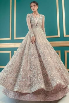 Pastel-hued wedding wear outfits! Nikkah Dress, Latest Bridal Dresses, Gaun Fashion, Bridal Dress Fashion