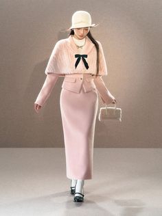 Ribbon West Cape Jacket + Title Long Skirt [Reservation Product] – Belchic Winter Formal Pleated Skirt, Fitted Denim Skirt For Winter, Chic Pink Skirt Suit For Fall, Fitted Pink Skirt Suit For Winter, Winter Long Sleeve Skirt Suit, Elegant Winter Skirt Suit With Long Sleeves, Elegant Long Sleeve Skirt Suit For Winter, Elegant Pink Skirt Suit For Fall, Cold Fashion