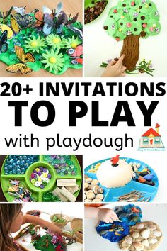 playdough for kids with the words, 20 fun and creative activities to play with