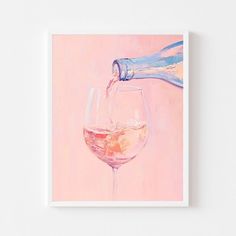 DIGITAL FILE ONLY Pouring Rose Wine Bottle Painting | Pink Bar Cart Wall Art Print | Pastel Cocktail Digital Download | Girly Apartment Drink Glass Printable Four Sisters Print Shop's original art prints are colorful and modernized still lifes, portraits, and landscapes inspired by impressionist and fauvist art of the past. Our high-quality digital artwork will add a dose of joy and personality to any room. This is an instant download and no physical products will be shipped. INCLUDED FILE SIZES in 300dpi resolution: Four JPG files in the following sizes attached for Instant download: * 5x7 * 8x10 * 11x14 * 16x20 - 4:5 Ratio Two JPG files in the following sizes accessible by download the included PDF document with link: * 18x24 - 3:4 Ratio (use this file to also print at 12x16) * 24x36 - 2 Pink Bar Cart, Rose Wine Bottle, Wine Bottle Painting, Fauvist Art, Bar Cart Wall, Wine Painting, Pink Bar, Four Sisters, Painted Wine Bottles