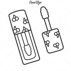 two toothbrushes with bows and hearts on them, one is black and white