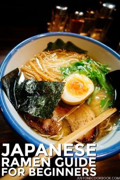 japanese ramen guide for beginners with chopsticks and an egg on top