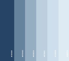 the shades of blue and white are shown in this image