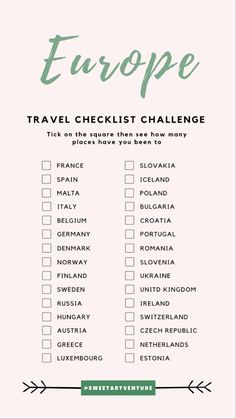 travel checklist with the words asia on it and an arrow pointing up in green